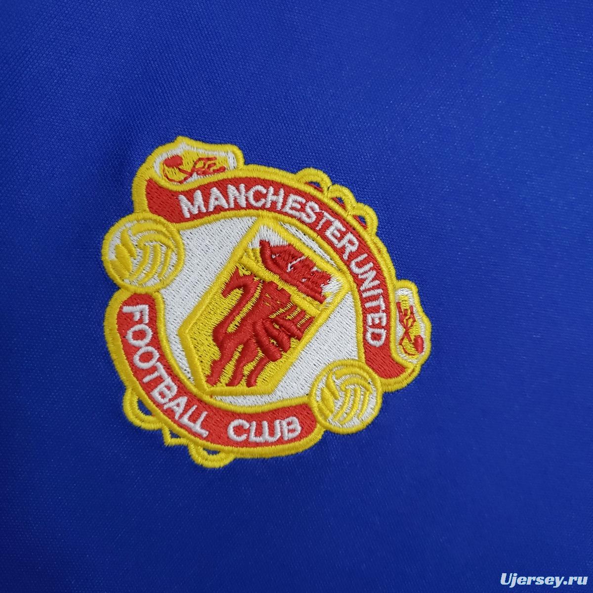 Retro Manchester United 85/86 away blue Soccer Jersey