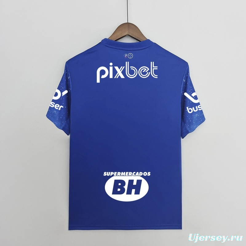 22/23 all sponsors Cruzeiro home Soccer Jersey