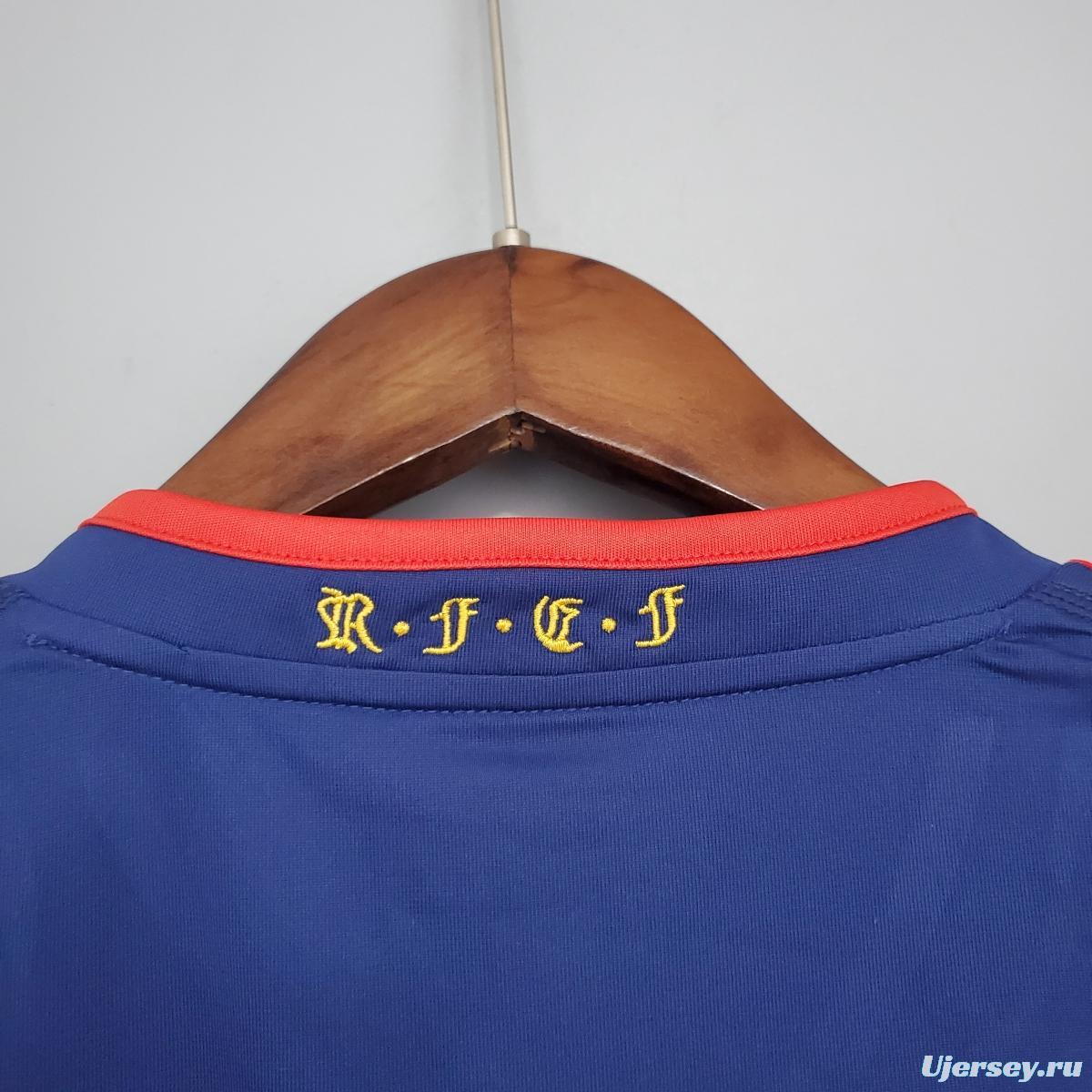 Retro long sleeve Spain 2010 away Soccer Jersey