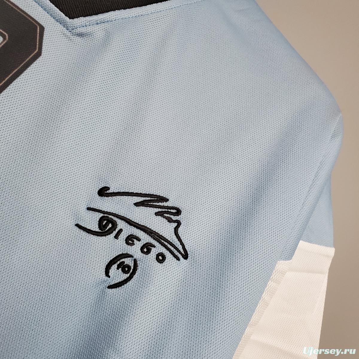 Retro 2001 Argentina Maradona #10 Commemorative Edition Soccer Jersey