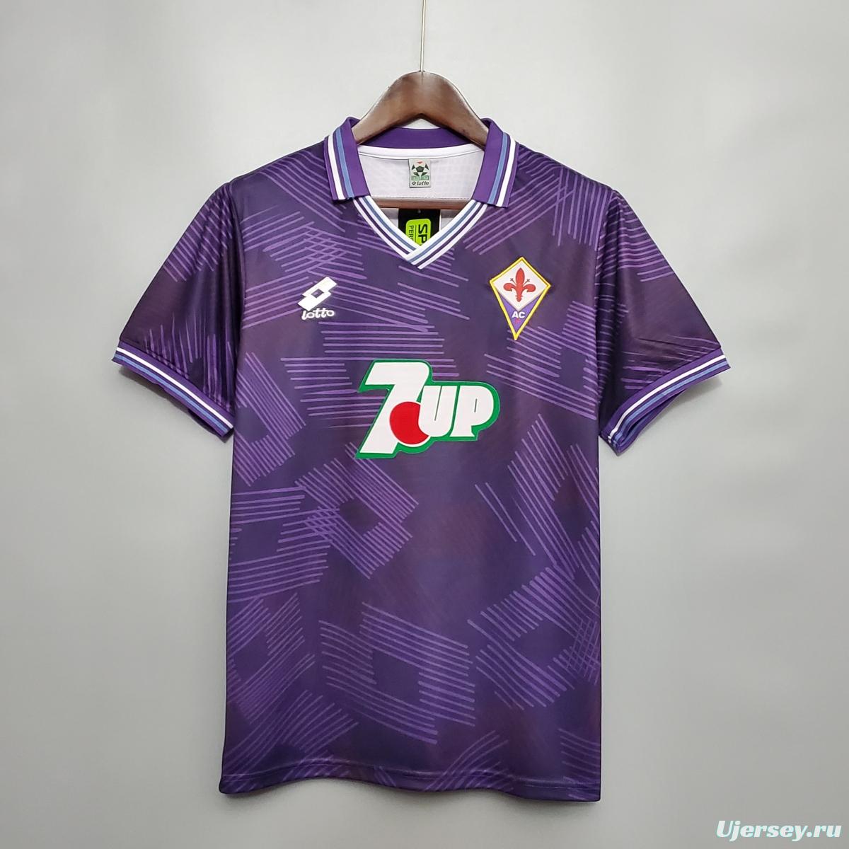 Retro 92/93 Fiorentina home Soccer Jersey