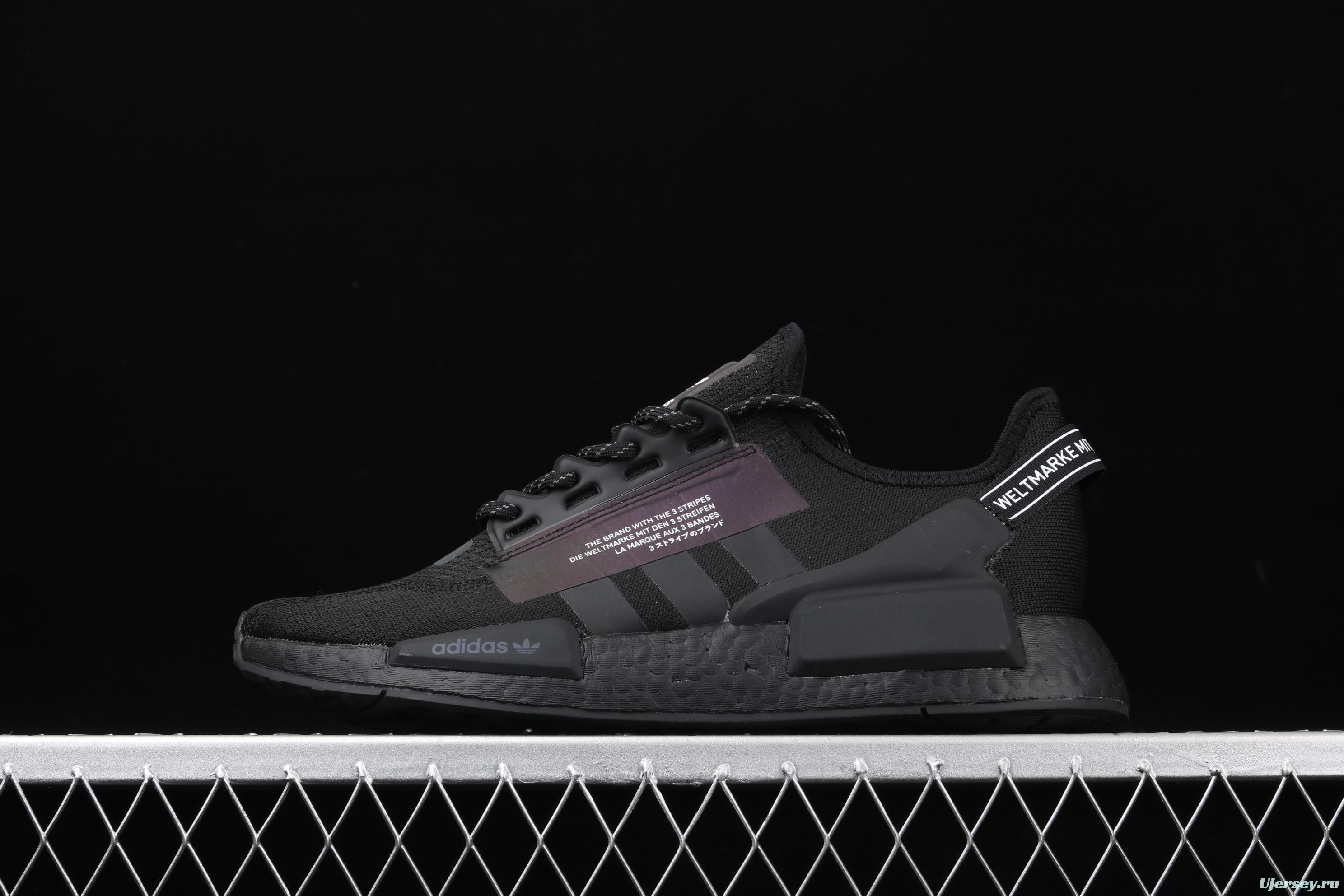 Adidas NMD R1 Boost V2 FW1961 second generation elastic knitted noodles fish scale popcorn running shoes