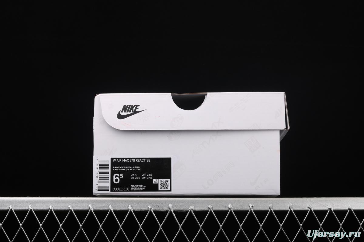 NIKE Air Max 270React new high-frequency mesh function half-palm air cushion cushioning running cloth shoes CD6615-100