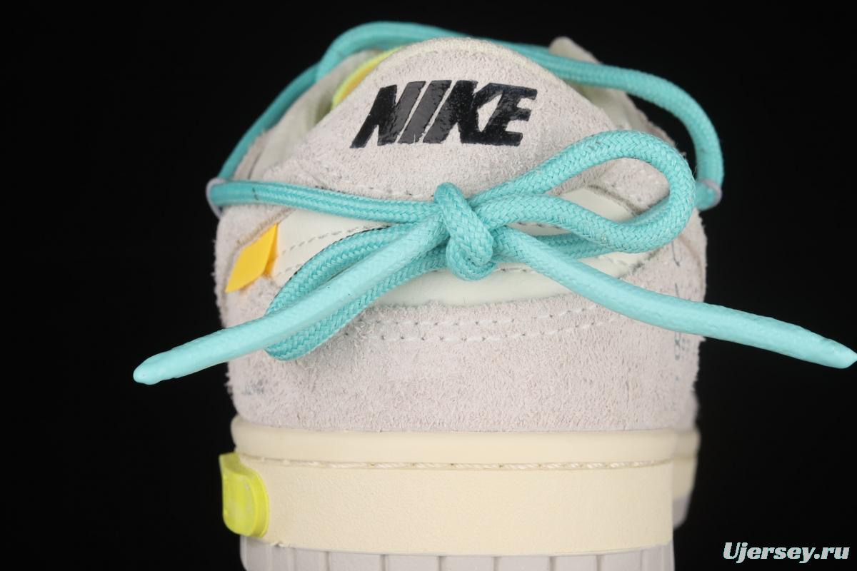 OFF-White x NIKE DUNK Low 12 of 50 OW suede SB buckle rebound fashion casual board shoes DJ0950-106
