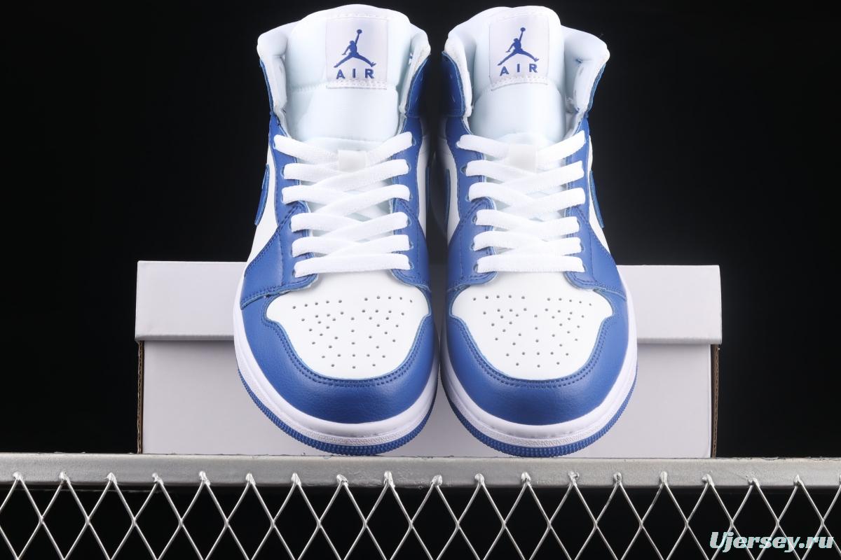 Air Jordan 1 Mid blue Zhongbang basketball shoes BQ6472-104