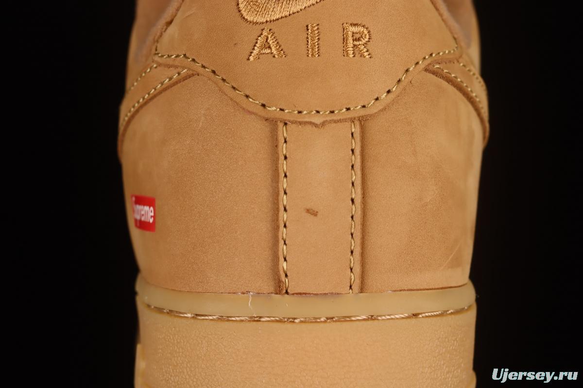 Supreme x NIKE Air Force 1 Low AF1 Collaboration Wheat Suede Low-Top Casual Sneakers DN1555-200