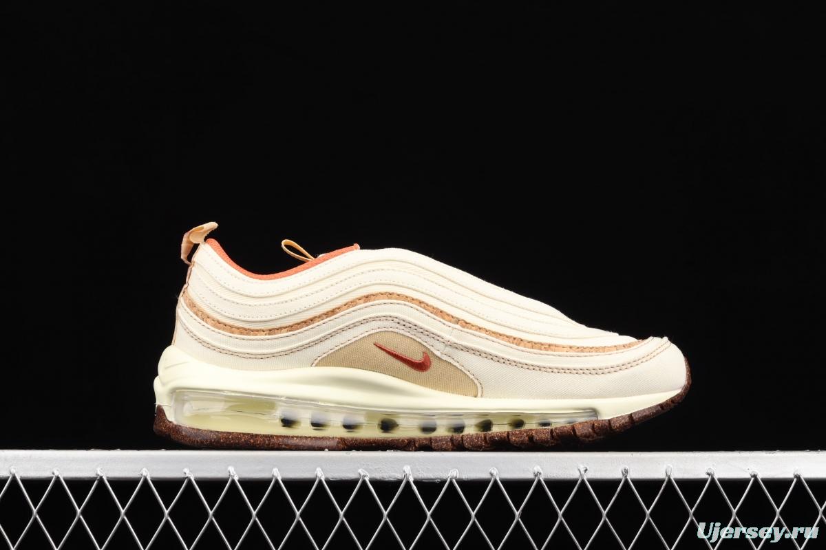 NIKE Air Max 97 SE bullet milk tea embroidered air cushion running shoes DC3986-100