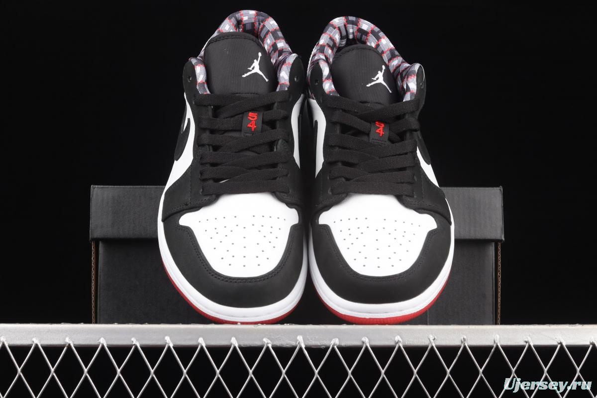 Air Jordan 1 Low Quai 54 black and white Paris low-gang cultural leisure sports shoes DM0095-106