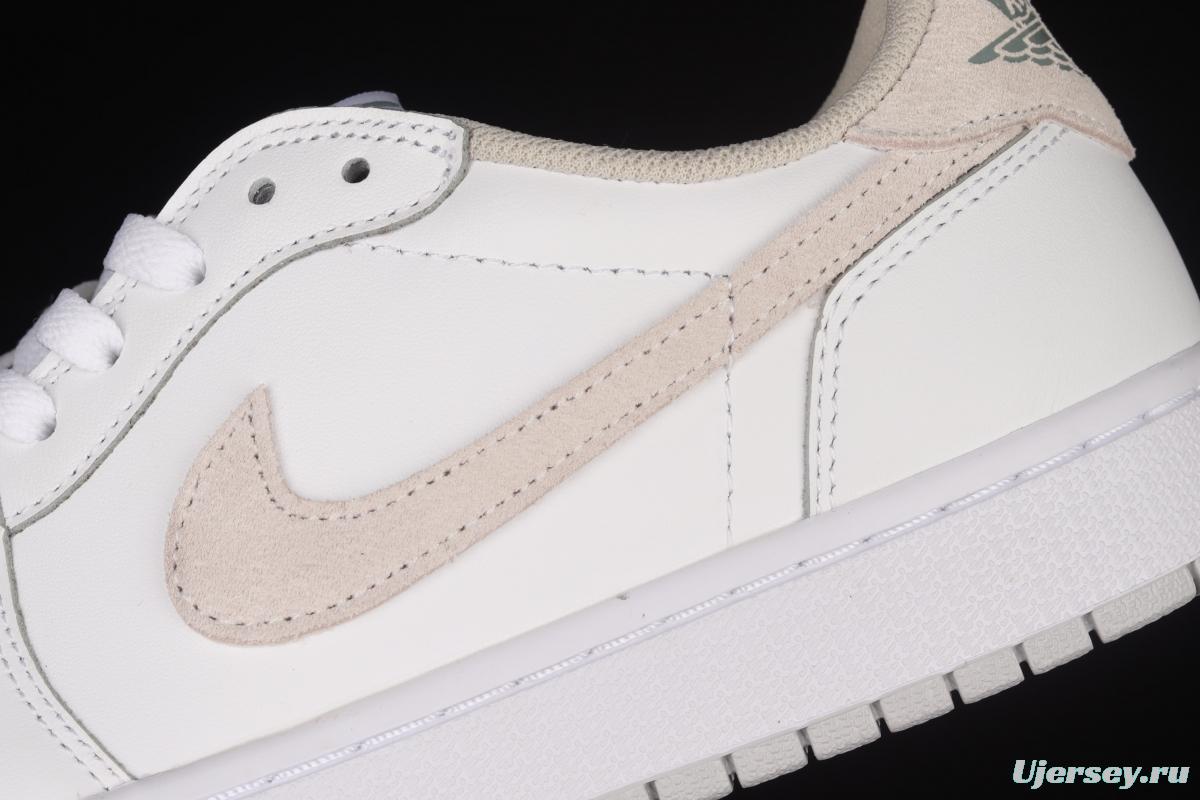 Air Jordan 1 Low low-top rice white ash culture leisure sports board shoes CZ0775-100