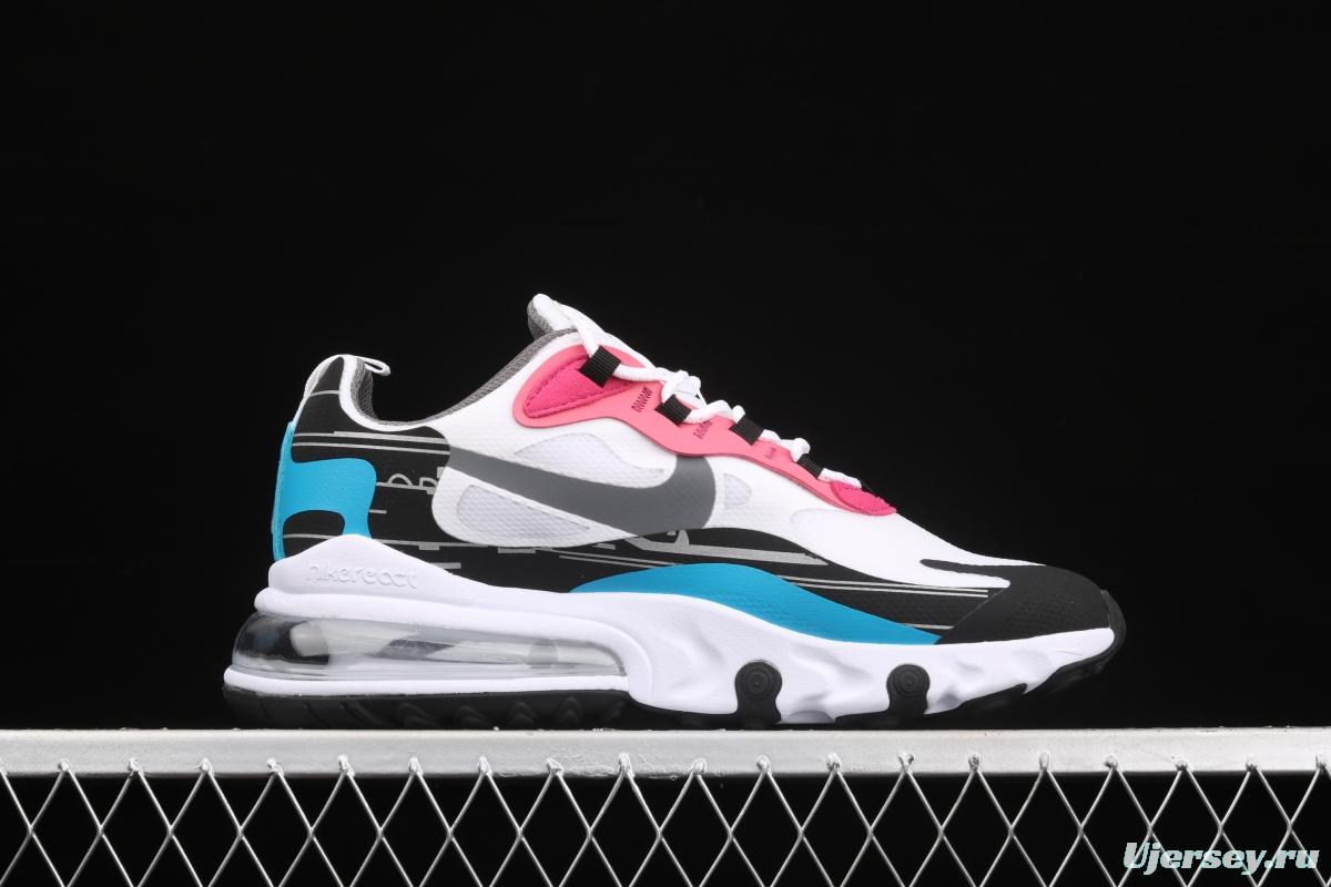 NIKE Air Max 270React new high-frequency mesh function half-palm air cushion running shoes DA4303-100