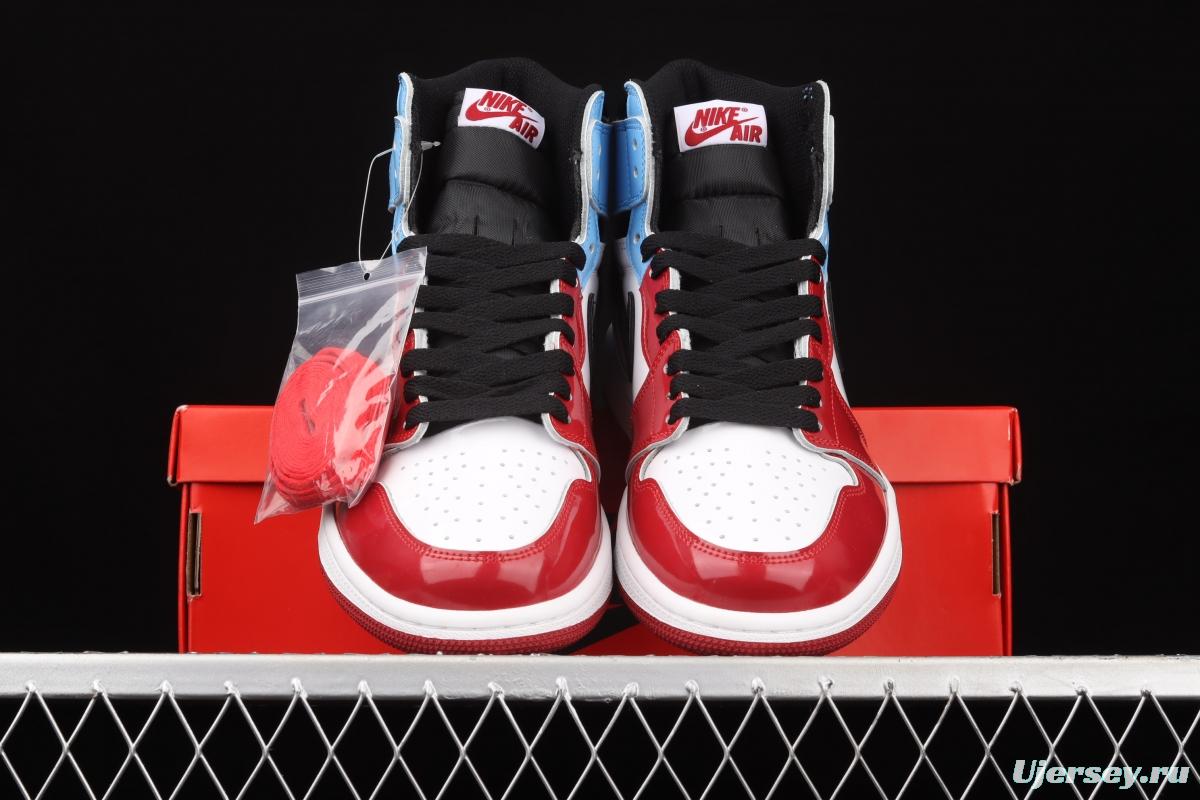 Air Jordan 1 Fearless Gao Bang red and blue lacquered leather CK5666-100