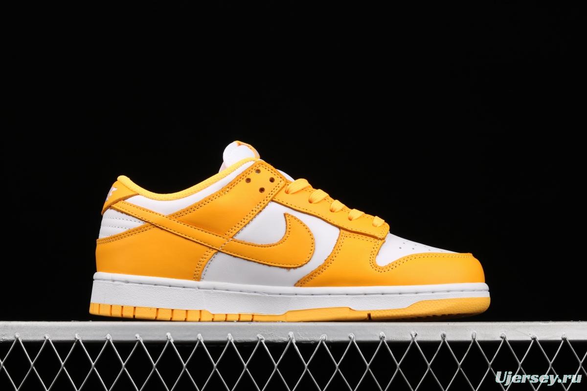 NIKE DUNK Low SB dunk series white and yellow color matching low-side leisure sports skateboard shoes DD1503-800