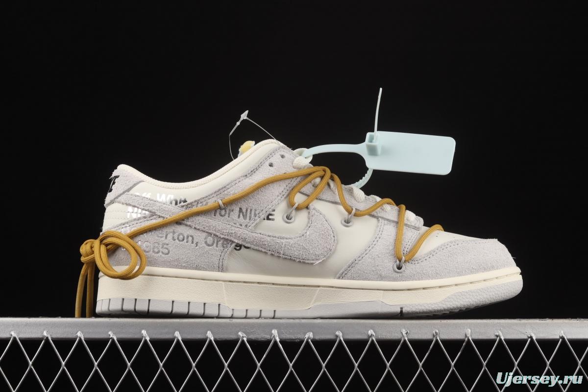 OFF-White x NIKE DUNK Low 12 of 50 OW suede SB buckle rebound fashion casual board shoes DJ0950-105