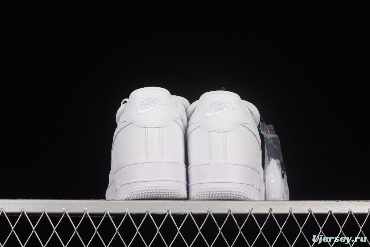 NIKE Air Force 1'07 Low Shroud zipper all white low-top casual sneakers DC8875-100