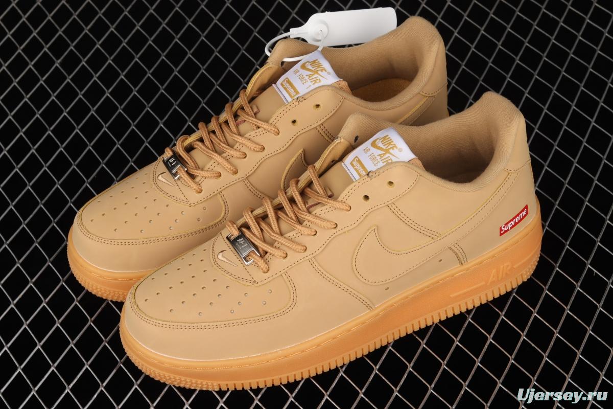 Supreme x NIKE Air Force 1 Low AF1 co-branded wheat color low-top casual board shoes DN1555-200