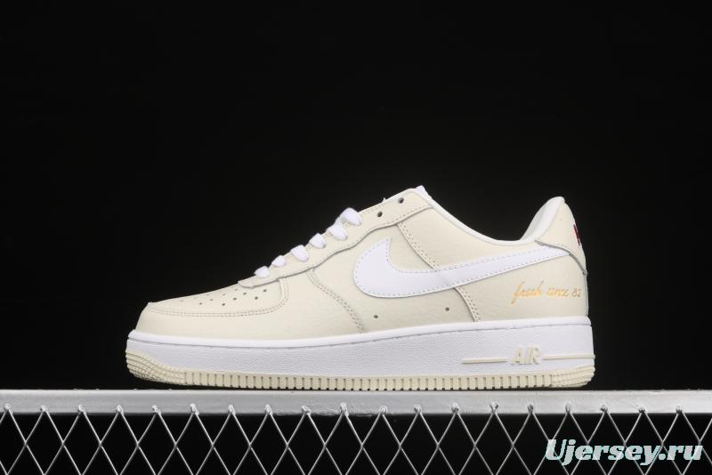 NIKE Air Force 1x 07 Rpm EMB popcorn cream low-top leisure sports board shoes CW2919-100