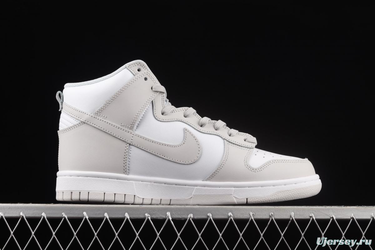 NIKE SB DUNK High white gray SB rebound high upper board shoes DD1399-100