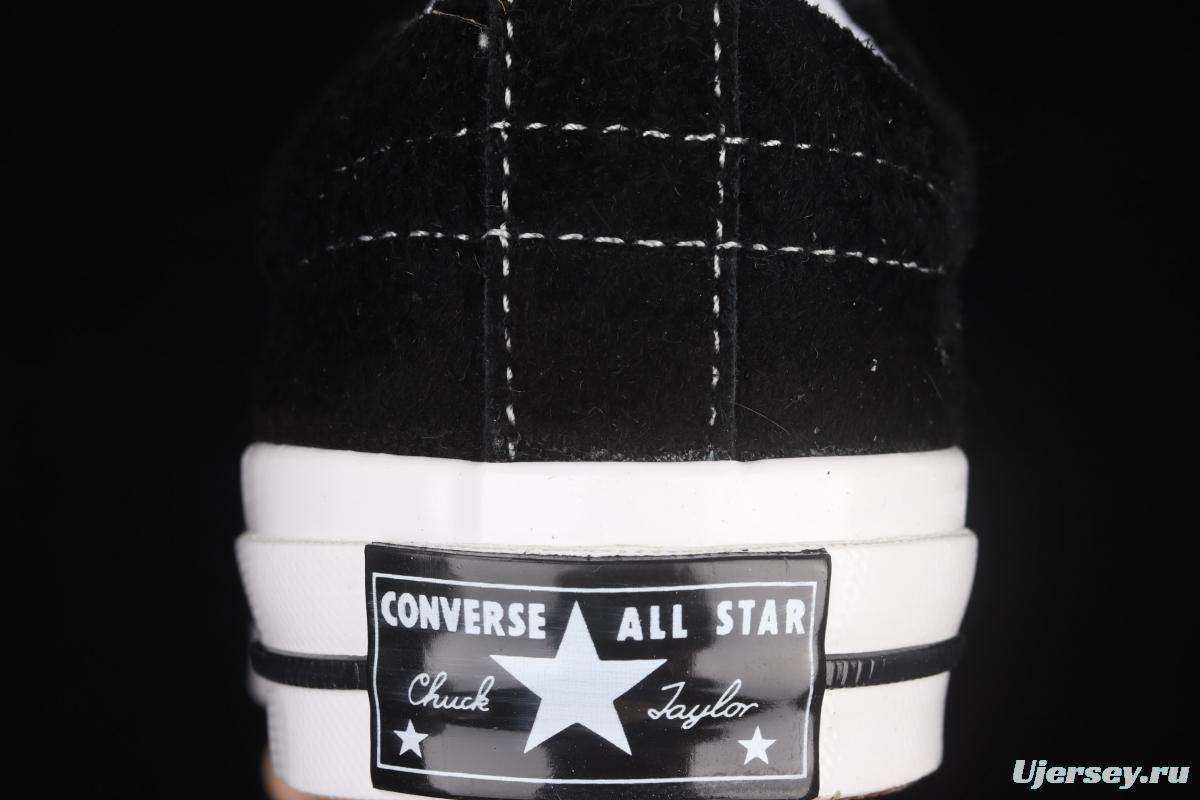 Converse One Star 21ss modified suede black and white low upper shoes 171587C