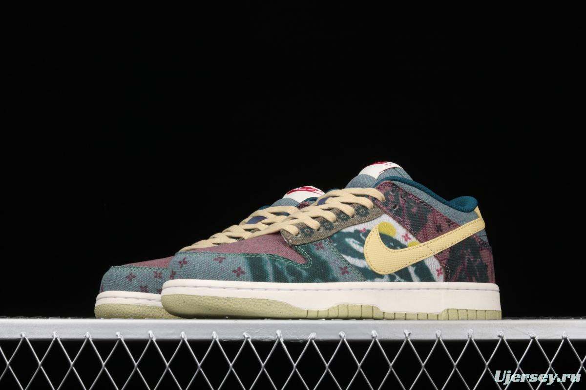 NIKE SB DUNK Low Lemon Wash Slam Dunk Series low-top leisure sports skateboard shoes color tie-dye printing washing CZ9747-900