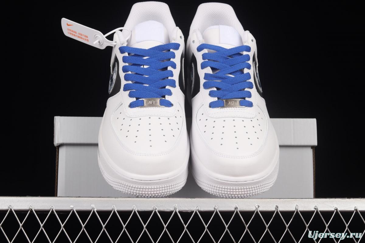 NIKE Air Force 1'07 Lx Painted Blue Hook Low Top Sneakers CW2288-114