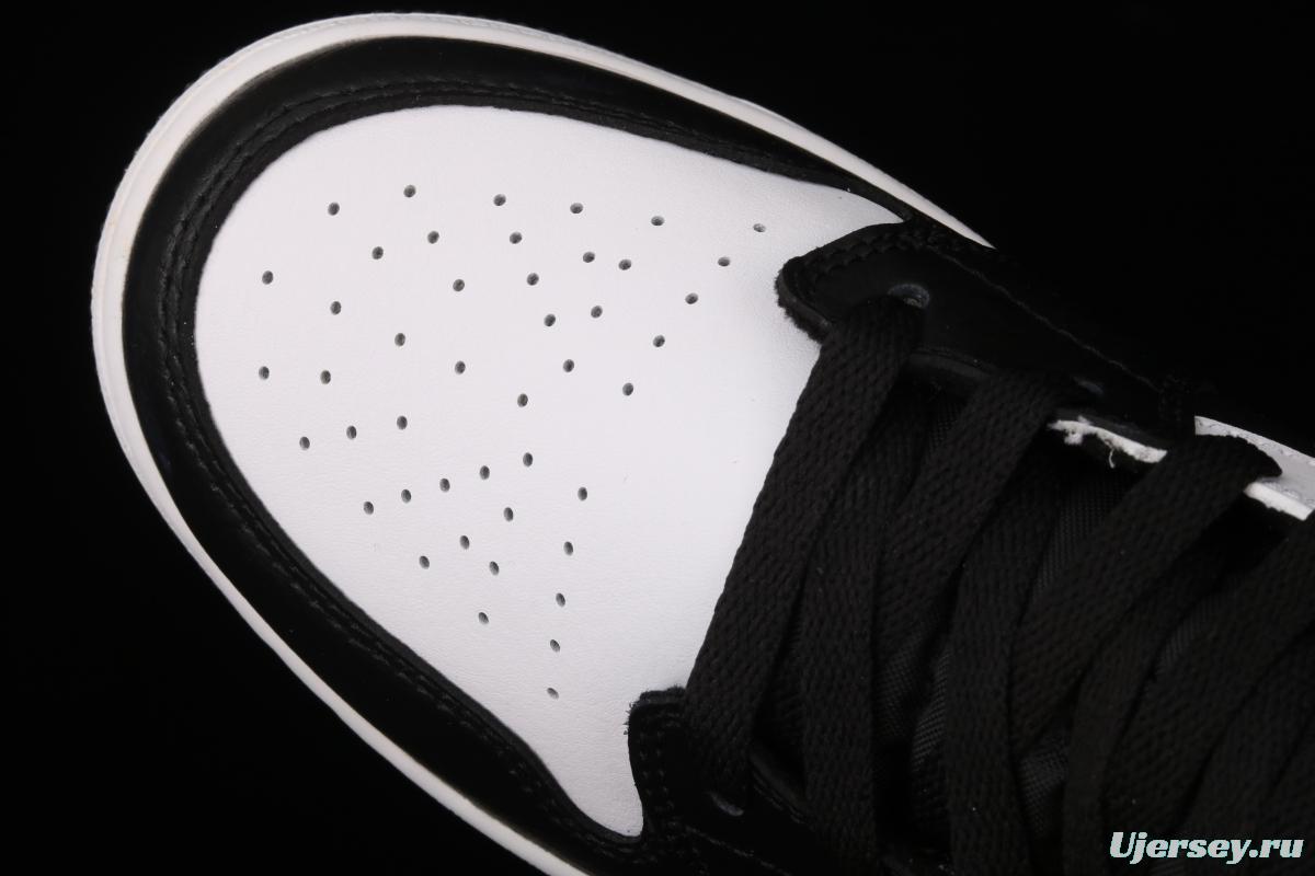 Air Jordan 1 Mid black white red hook Zhongbang basketball shoes 554725-075