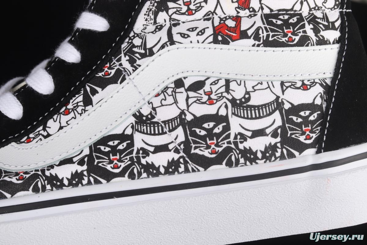Vans Sk8-Hi synchronous cartoon robot cat high-top leisure vulcanized sports shoes VN0A4BV8BCL