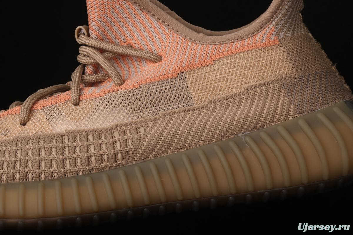 Adidas Yeezy 350 Boost V2 Sulfur FZ5240 Darth Coconut 350 second generation hollowed-out pheasant red color BASF Boost original