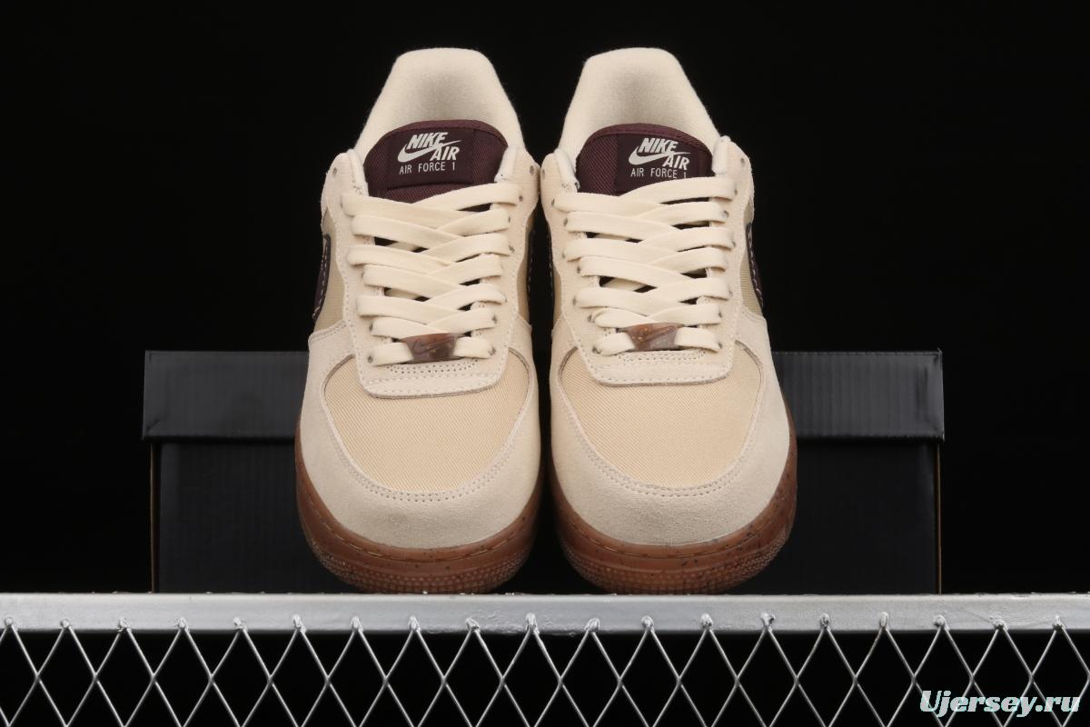 Air Force 1x07 light brown coffee low-top casual board shoes DD5227-234