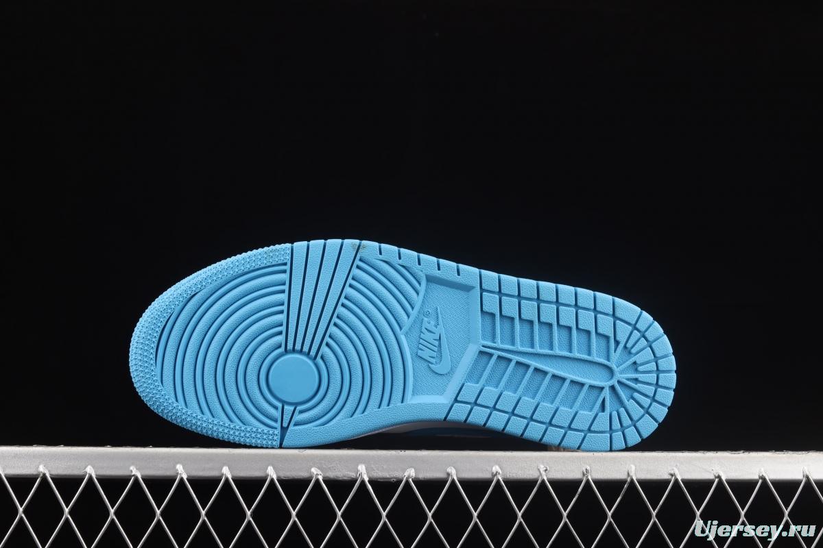 Air Jordan 1 Mid Lake Blue Zhongbang Basketball shoes BQ6472-114