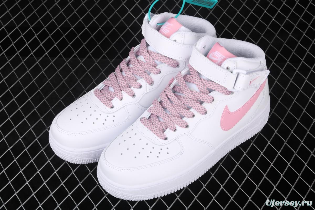 NIKE Air Force 11607 Mid white powder 3M reflective casual board shoes 366731-911