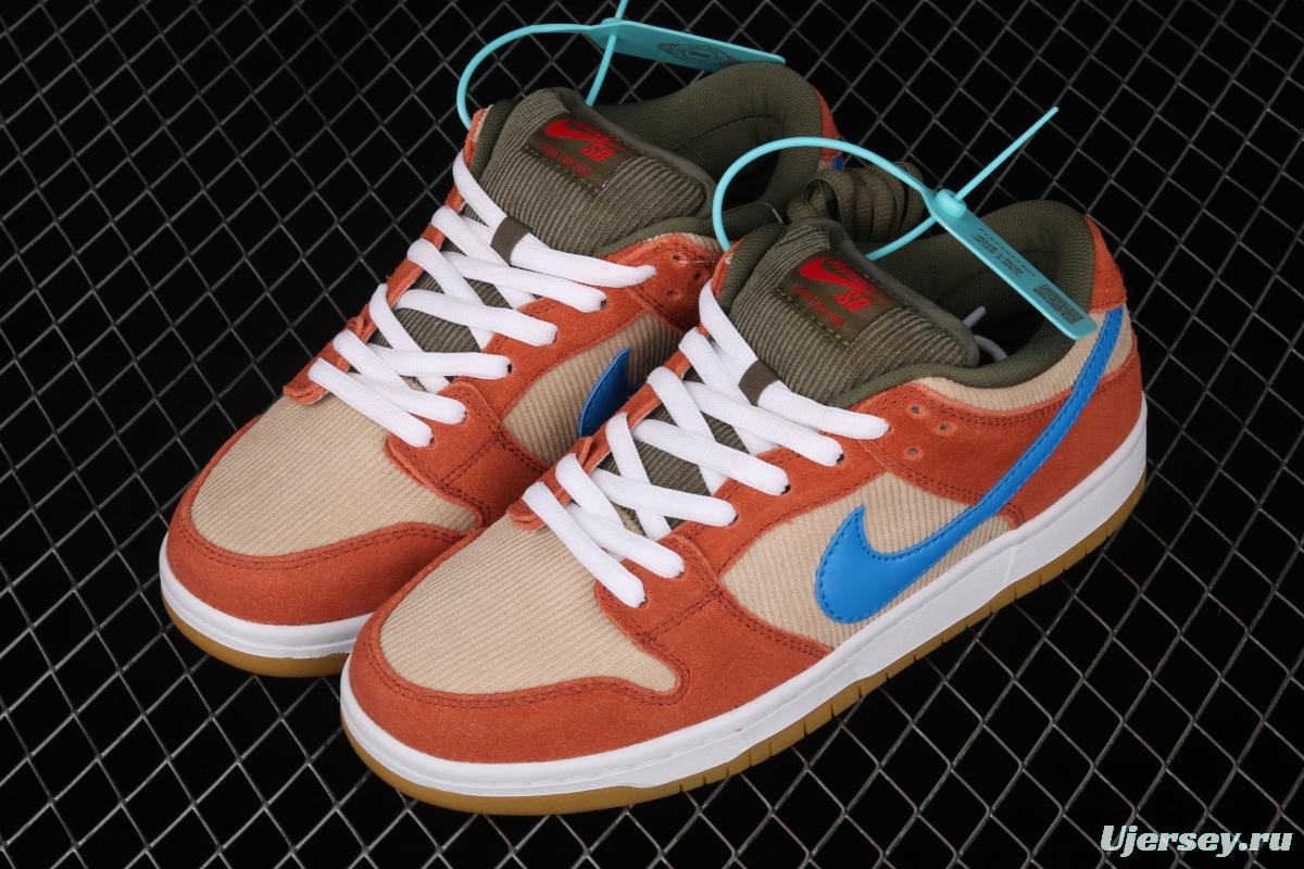 NIKE SB DUNK Low Pro brown-red color matching low-top casual board shoes BQ6817-201