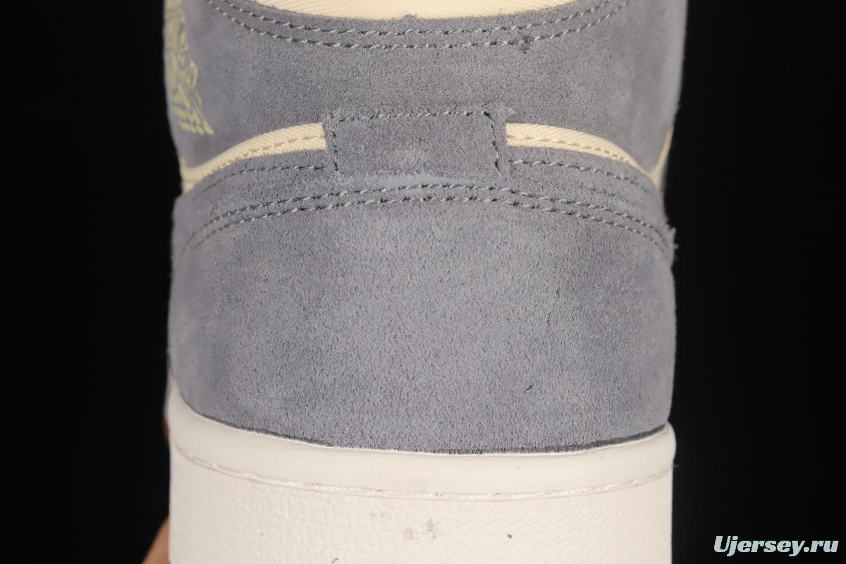Air Jordan 1 Mid rice gray coconut milk mid-top basketball shoes DN4281-100