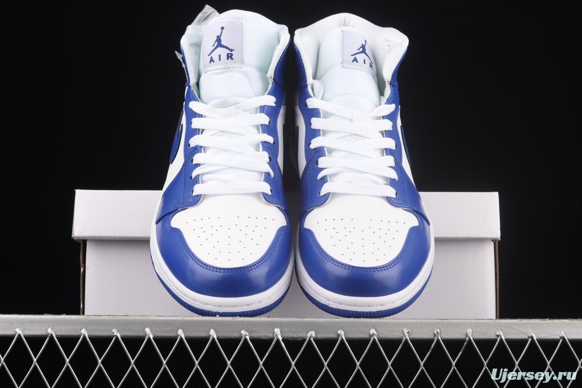 Air Jordan 1 Mid blue Zhongbang basketball shoes BQ6472-104