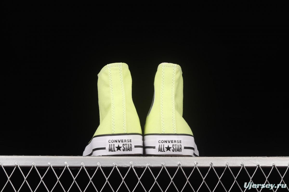 Converse All Star light colors are lemon yellow high top fashionable canvas shoes 170154C