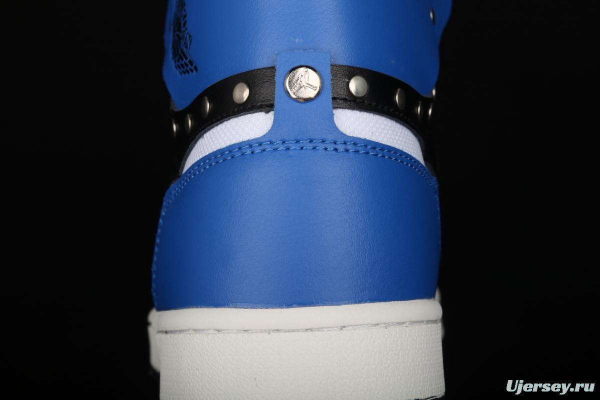 Air Jordan 1 Zoom Comfort SE Hyper Royal metal rivets black and blue CZ1360-401