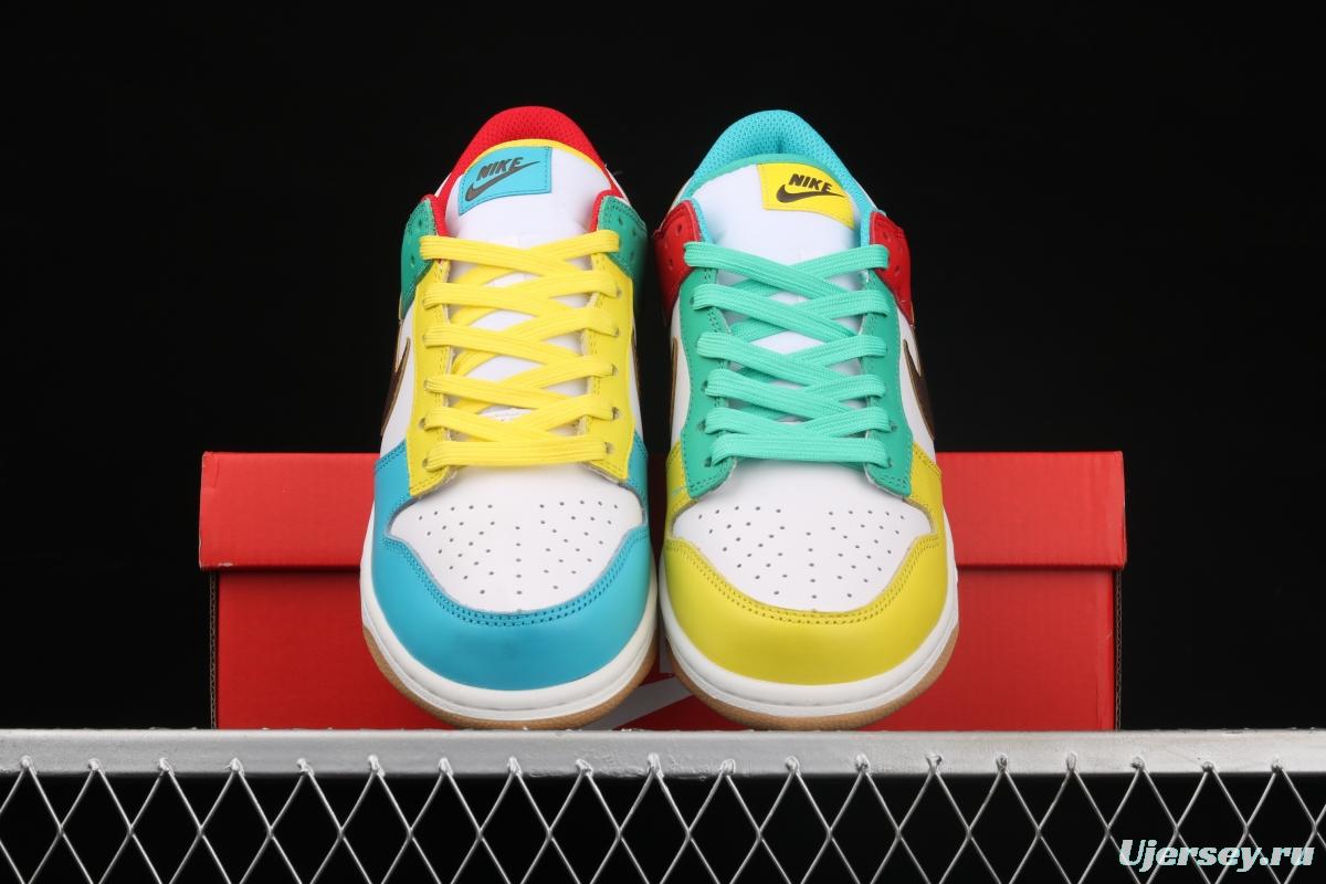 NIKE DUNK Low Free 99 white colorful mandarin duck dunk series low side leisure sports skateboard shoes DH0952-100