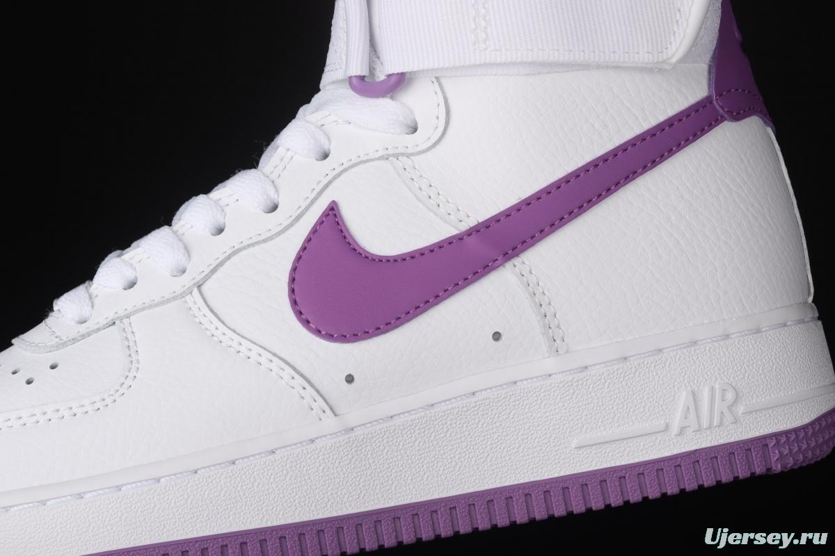 NIKE Air Force 1 High'07 white purple high top casual board shoes 334031-112
