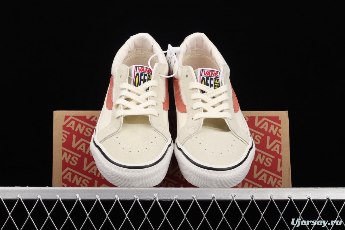 Vans Sk8-Low Reissue S classic rice white orange low-top casual canvas shoes VN0A4UWI4WU