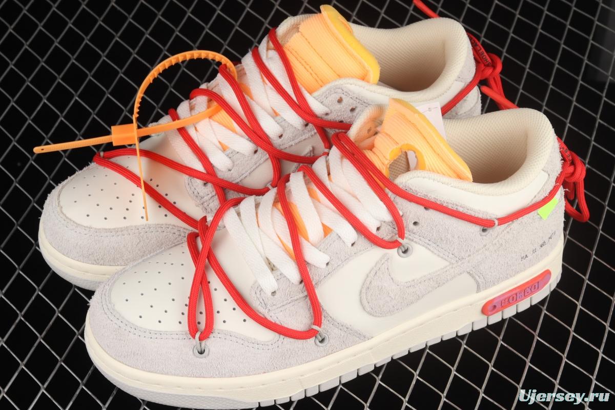 OFF-White x NIKE DUNK Low OW suede SB buckle rebound fashion casual board shoes DJ0950-103