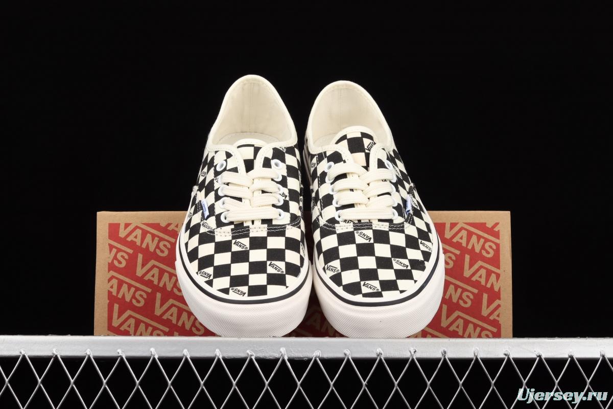 Vans Authentic black and white checkerboard shoes with low heels VN0A54F241J