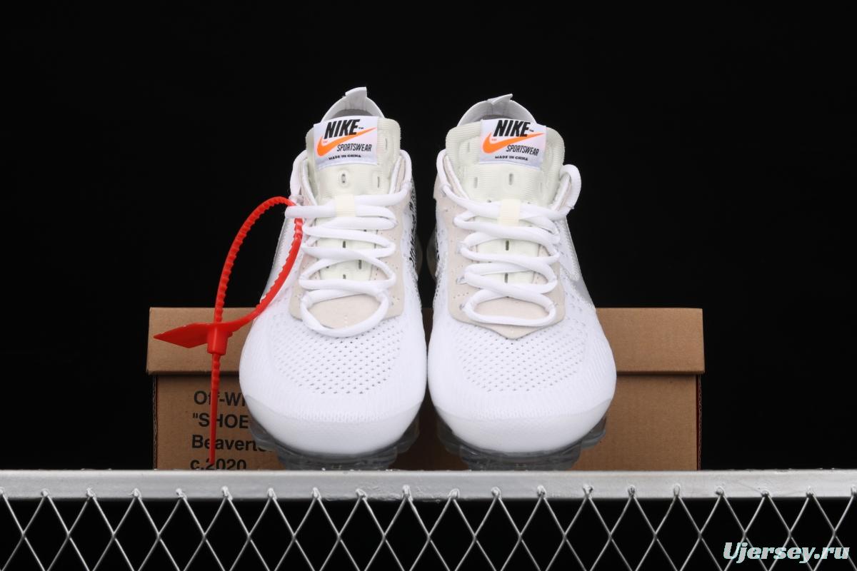 OFF-White x NIKE Vapor Max joint name steam air cushion jogging shoes AA3831-100