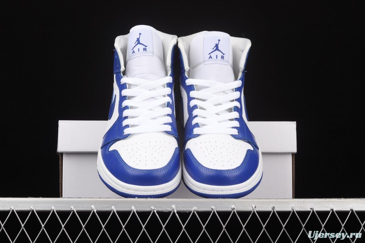 Air Jordan 1 Mid blue Zhongbang basketball shoes BQ6472-104