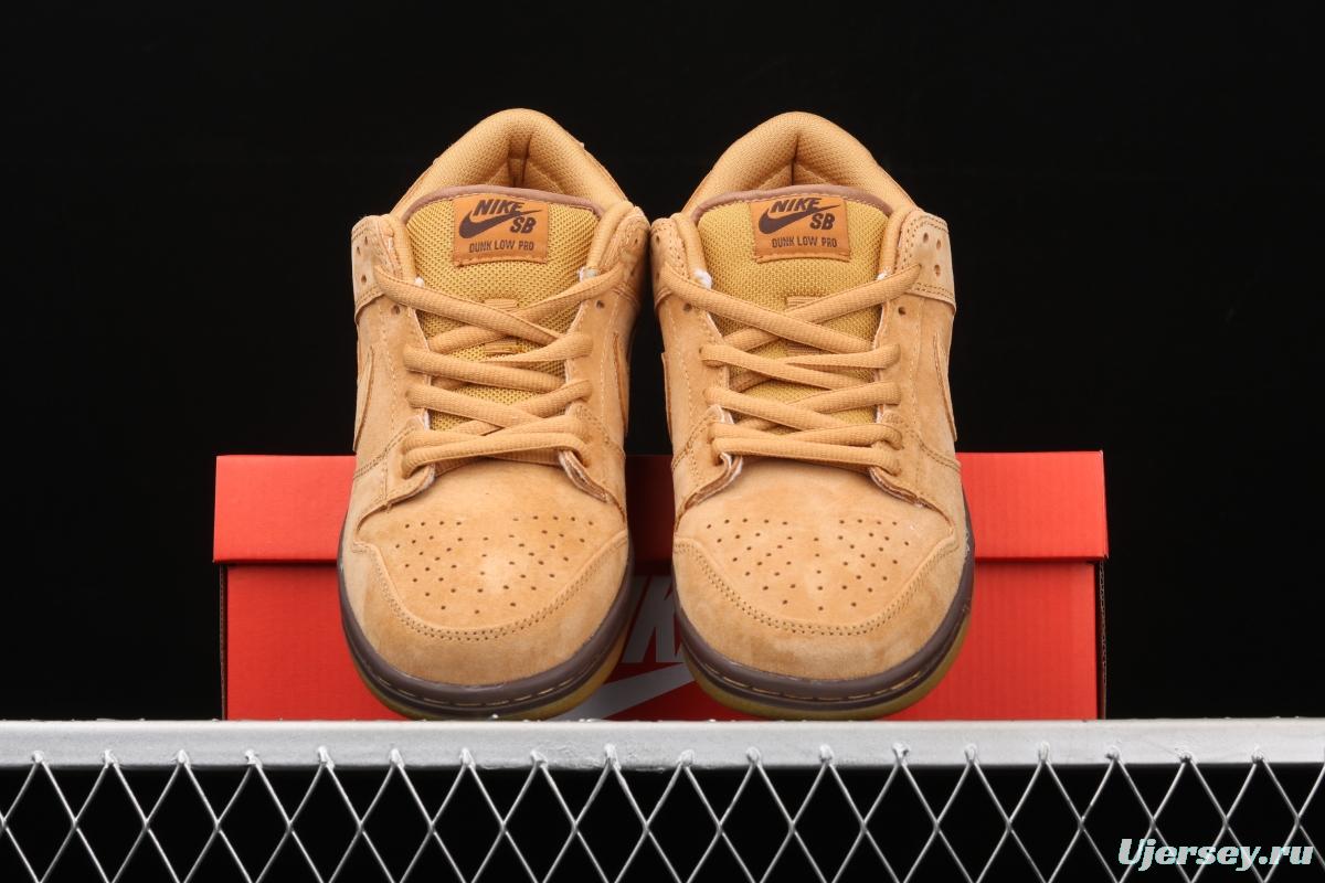 NIKE SB DUNK Low Pro wheat color deciduous yellow low-top sports skateboard shoes 883232-700