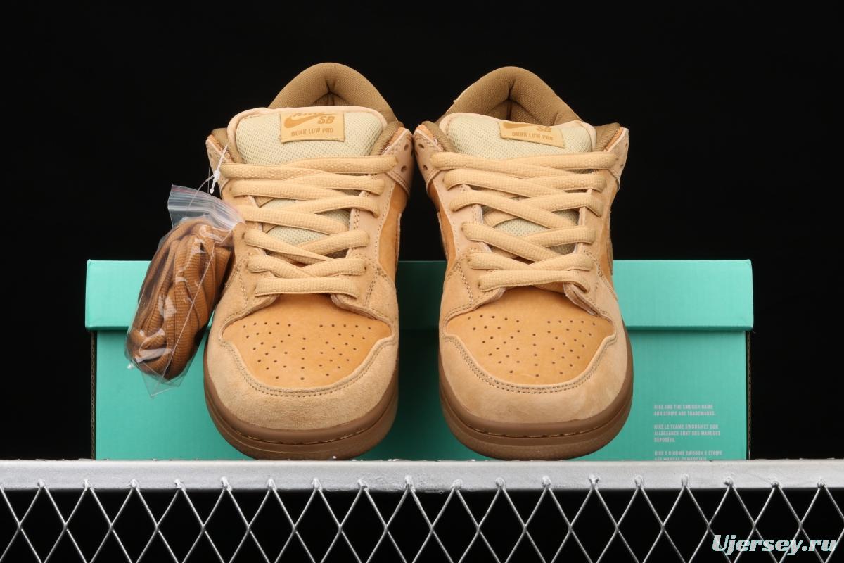 NIKE SB DUNK Low Pro wheat color deciduous yellow low-top sports skateboard shoes 883232-700