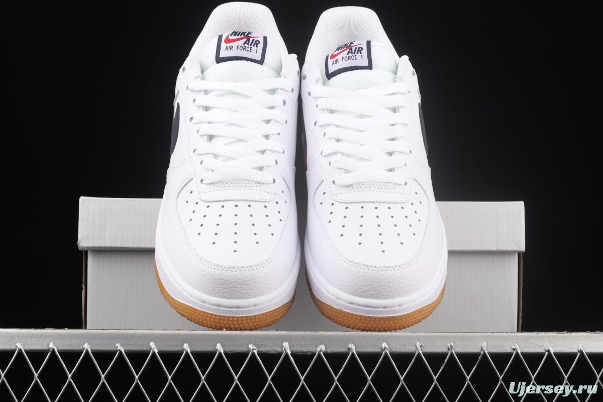 NIKE Air Force 1x07 Low white and black raw rubber classic low-top casual board shoes CI0057-100