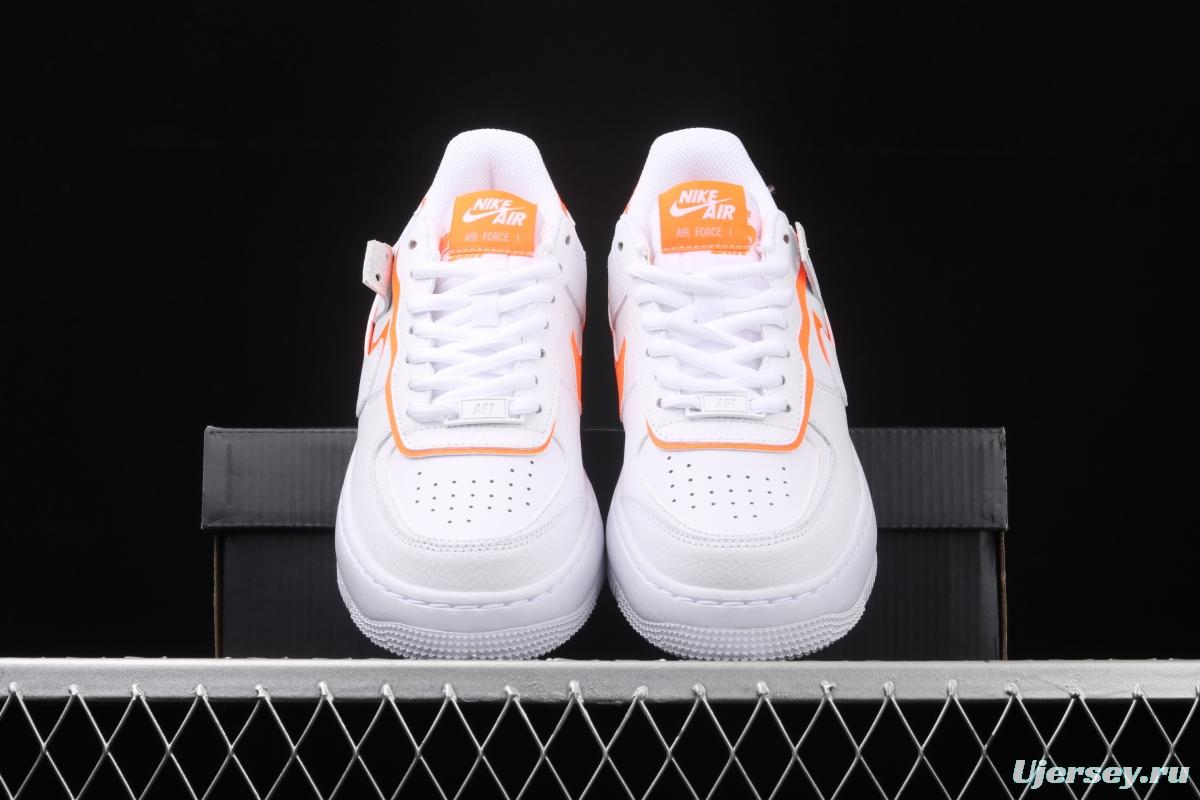 NIKE Air Force 1 ShAdidasow White Orange Light weight heightened low side White Board shoes CI0919-103