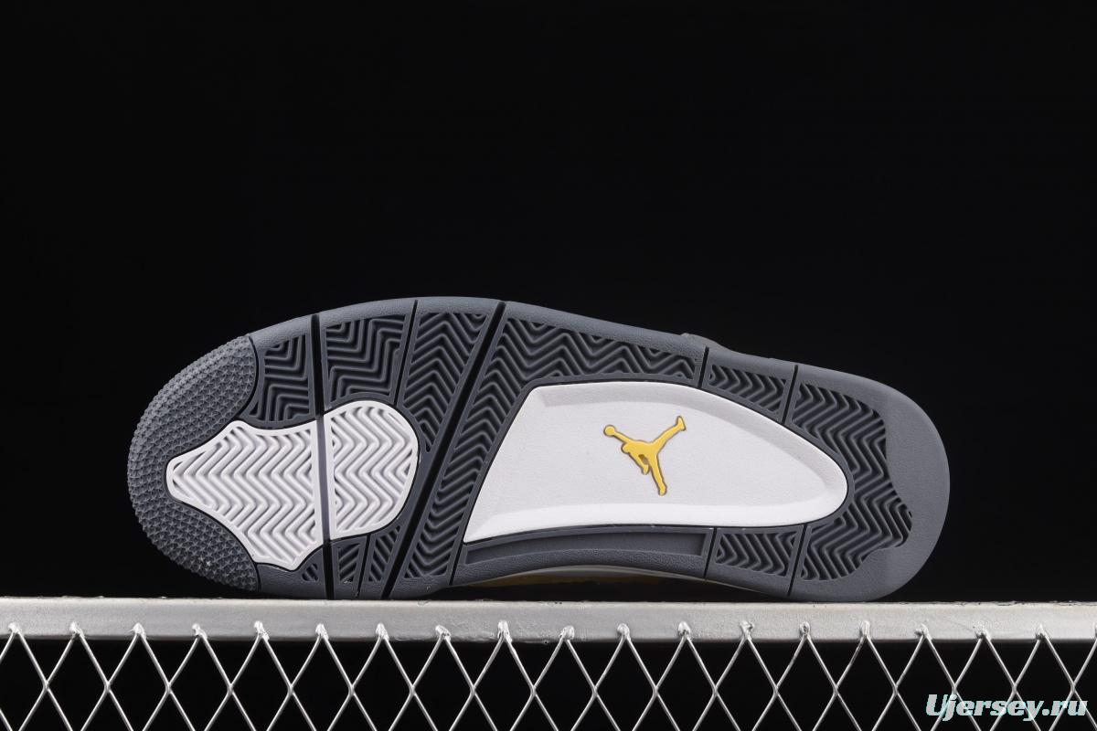 Air Jordan 4 Lightning repeated engraving of white and yellow electric masterbatch basketball shoes CT8527-700