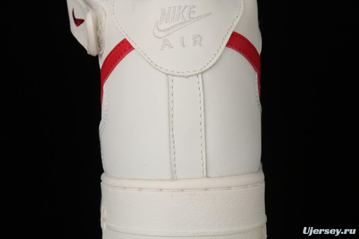 NIKE Air Force 1 Mid air force white and red top casual board shoes 315123-126