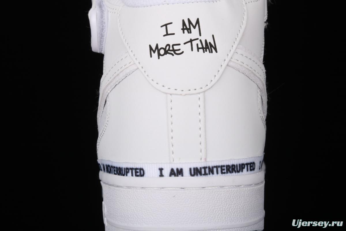 NIKE Air Force 11607 Mid x Uniterrupted white and blue graffiti James co-signed the same 3M reflective medium-side leisure sports board shoes BC2306-460