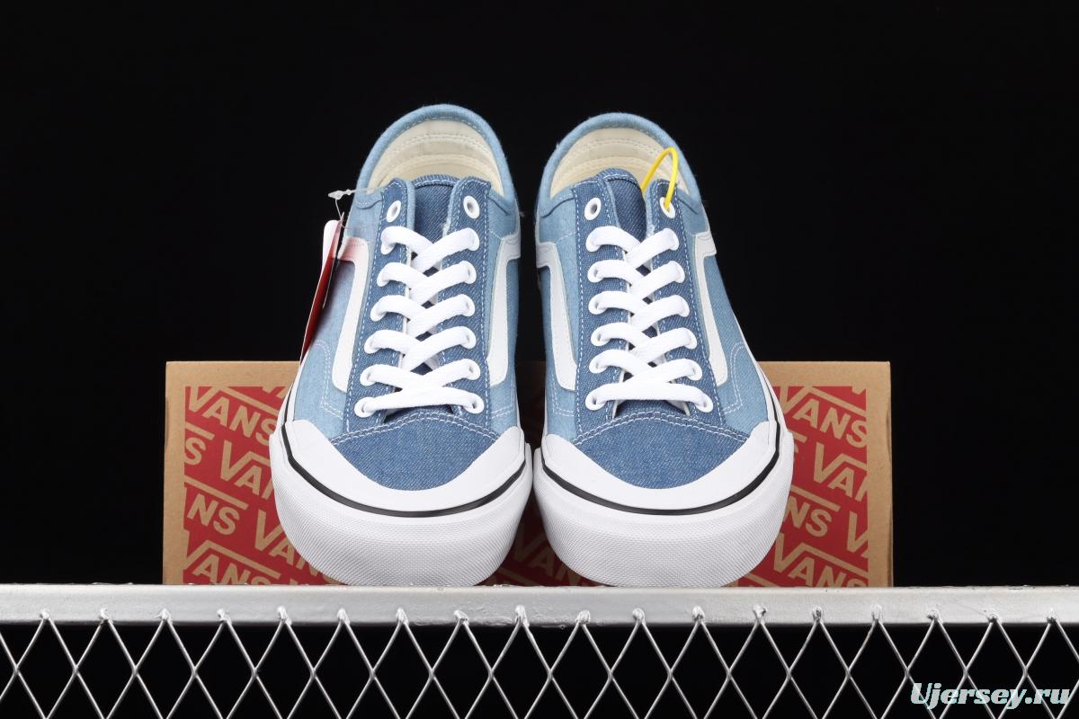 Vans Style 36 half-moon Baotou water wash color denim blue ultra-thin canvas vulcanized board shoes VN0A38G1Q70